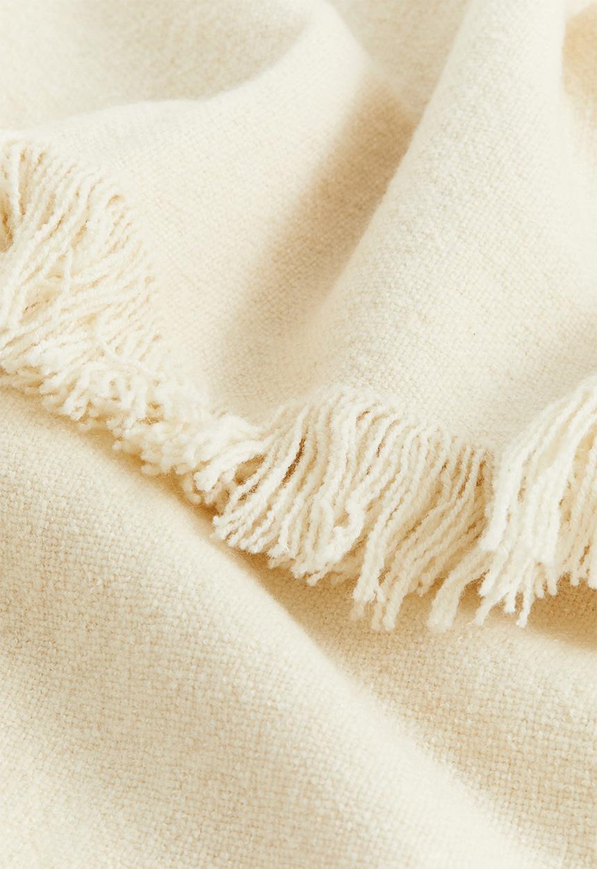 H&M - Wool-blend blanket - light beige