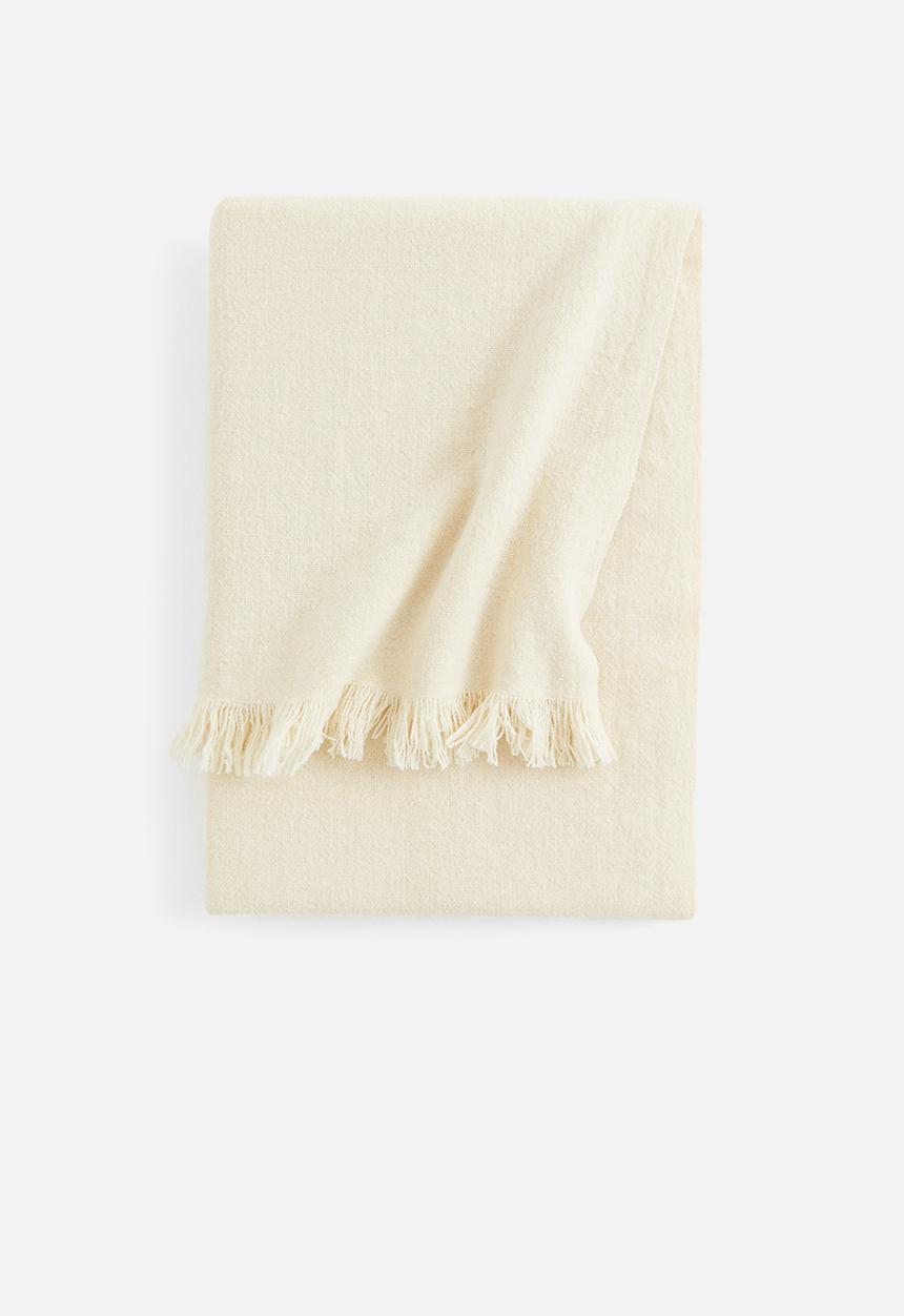 H&M - Wool-blend blanket - light beige