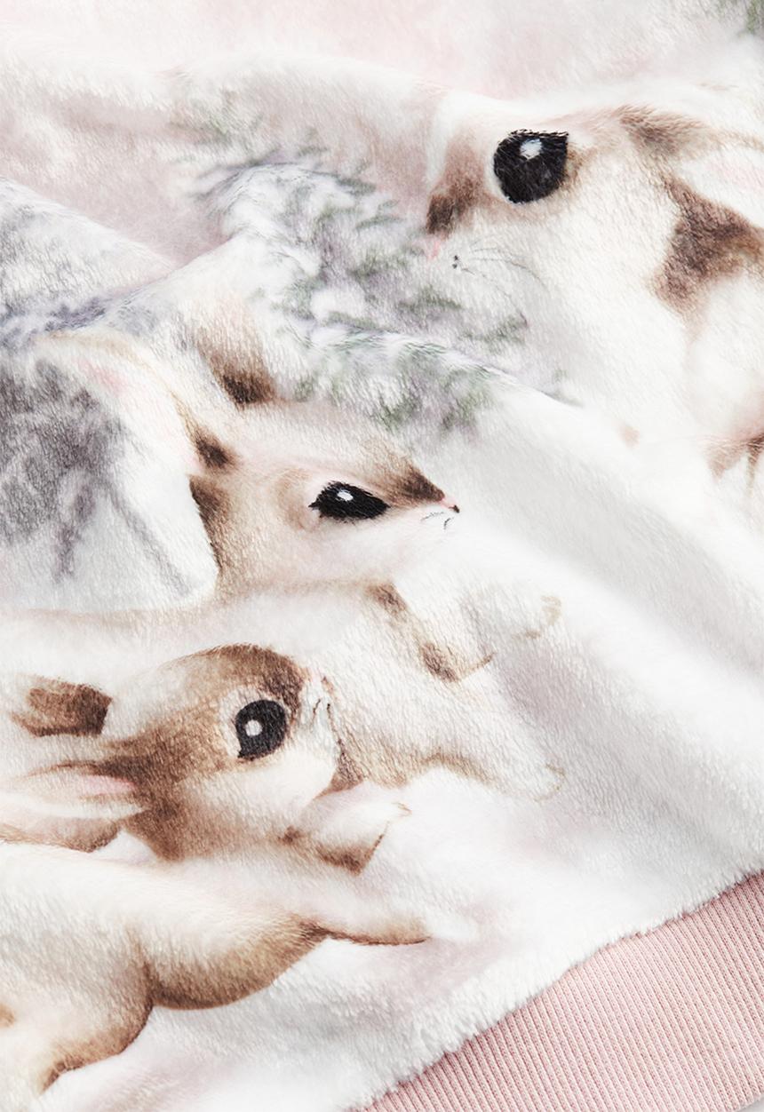 H&M - Fleece sweatshirt - light pink bunnies