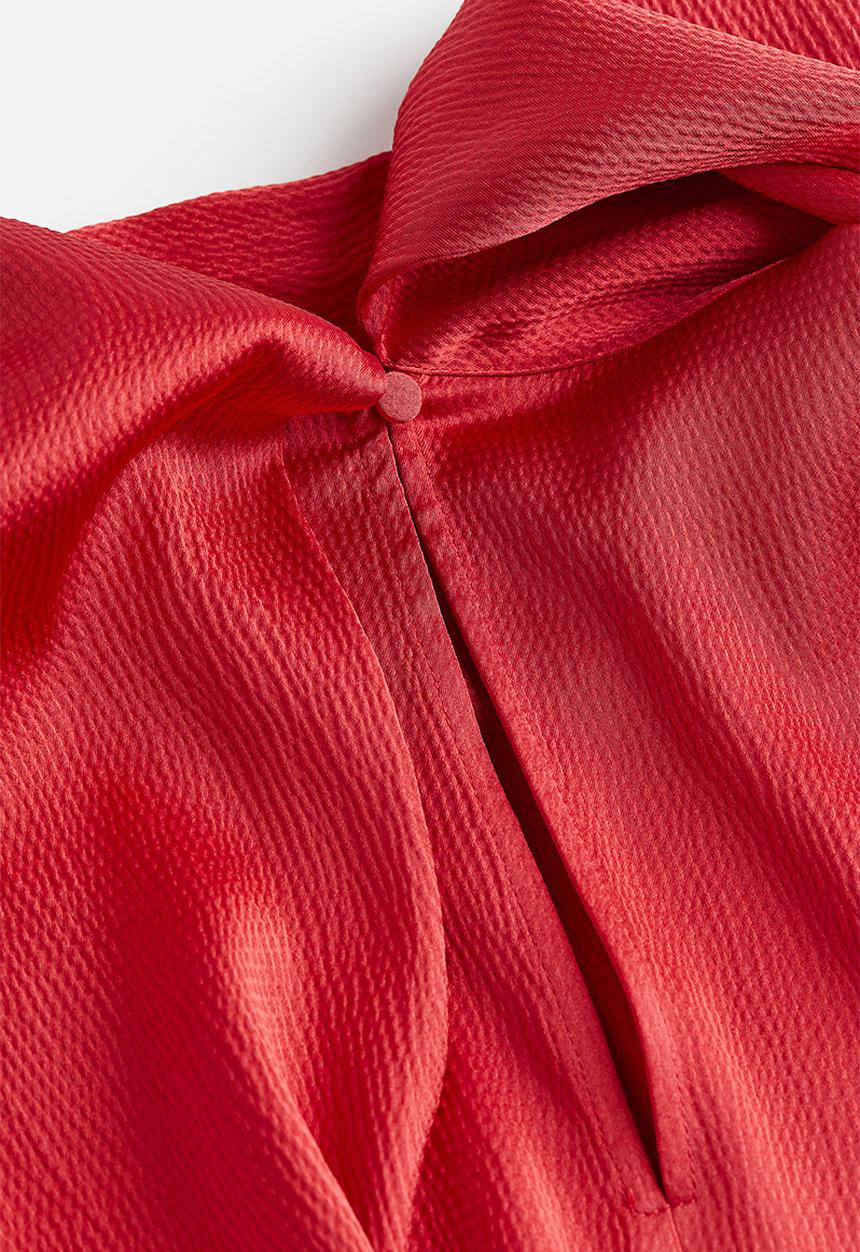 H&M - Tie-neck blouse - red