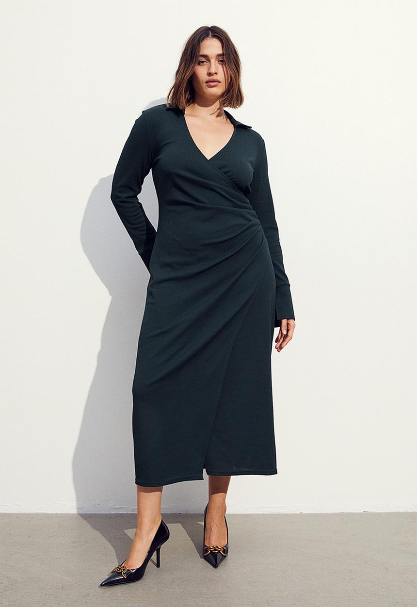 H&M - Wrap jersey dress - dark green