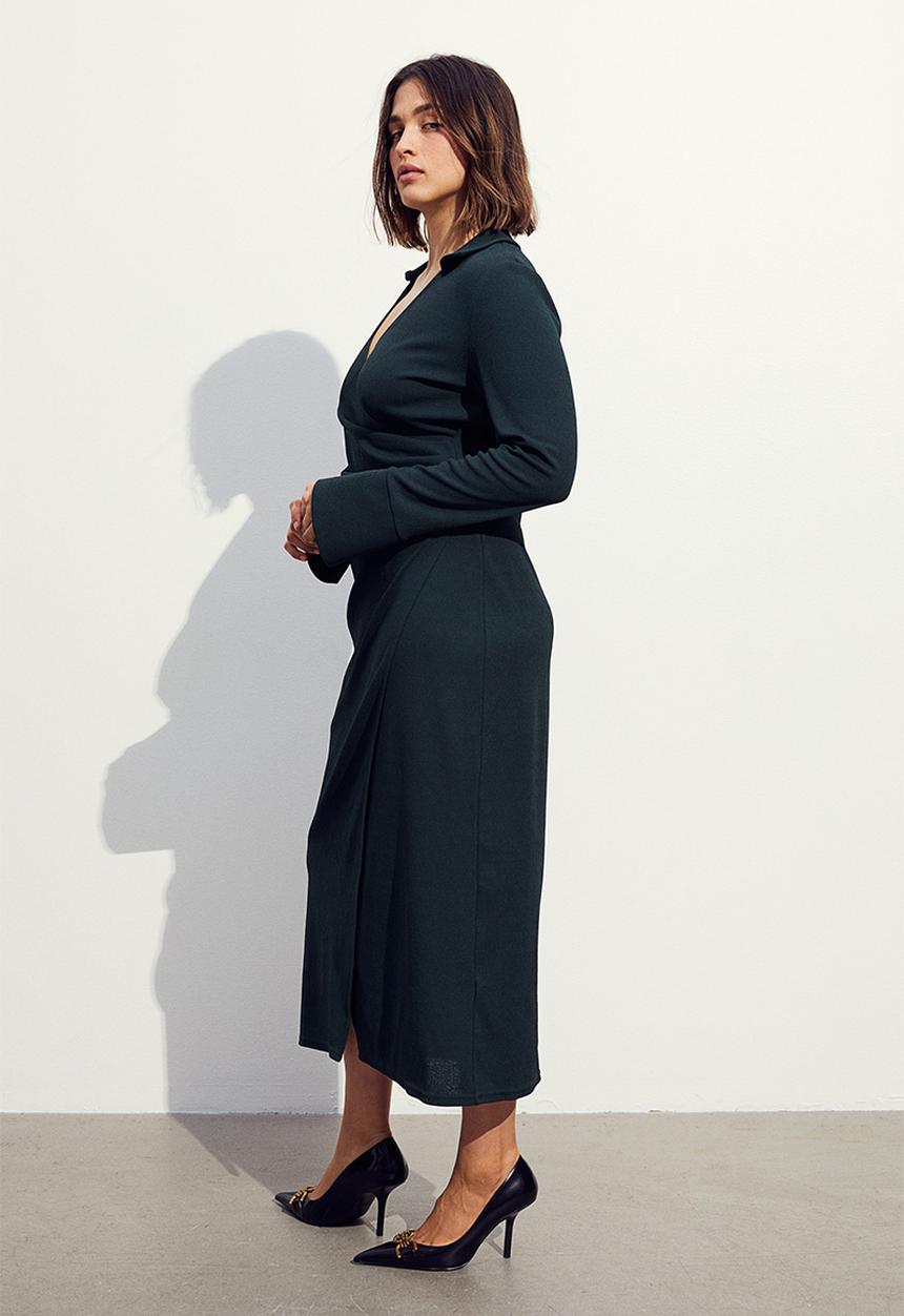 H&M - Wrap jersey dress - dark green