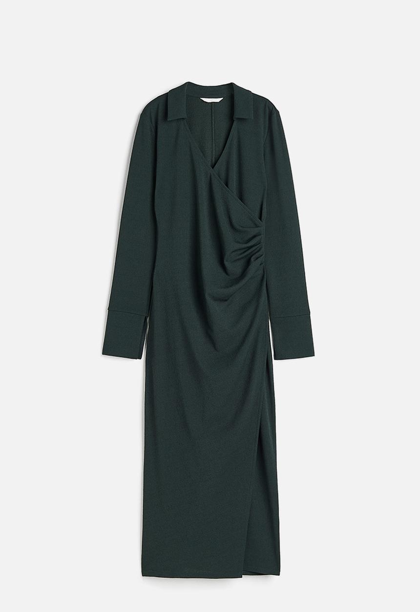 H&M - Wrap jersey dress - dark green