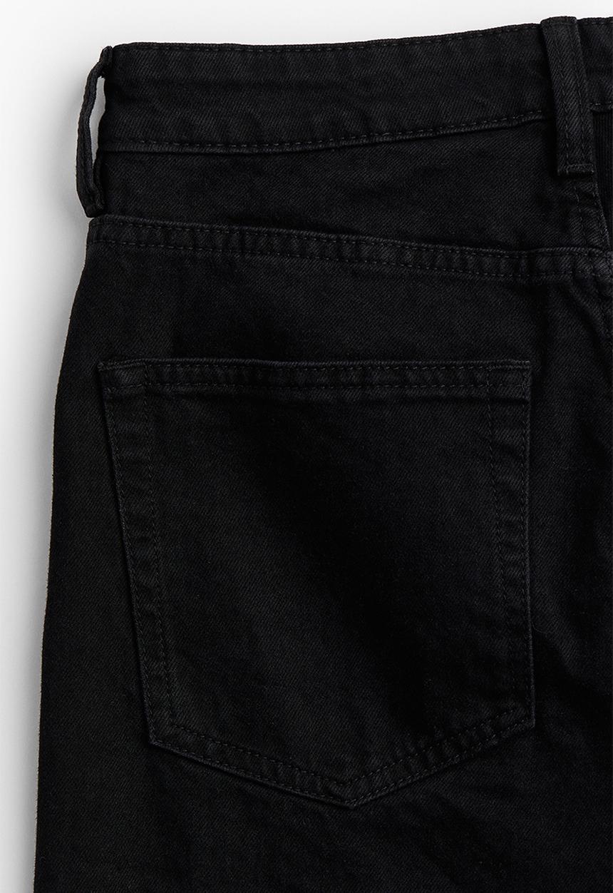 H&M - Wide high cropped jeans - black