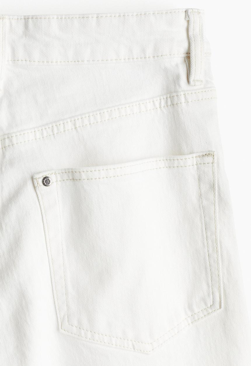H&M - Wide high cropped jeans - white