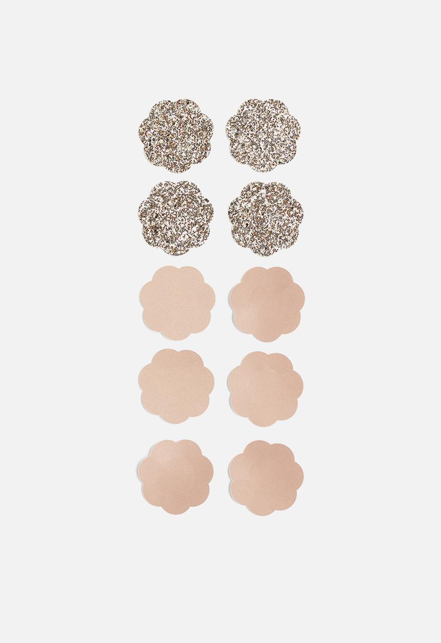 H&M - 5 Pairs nipple covers - beige & glittery