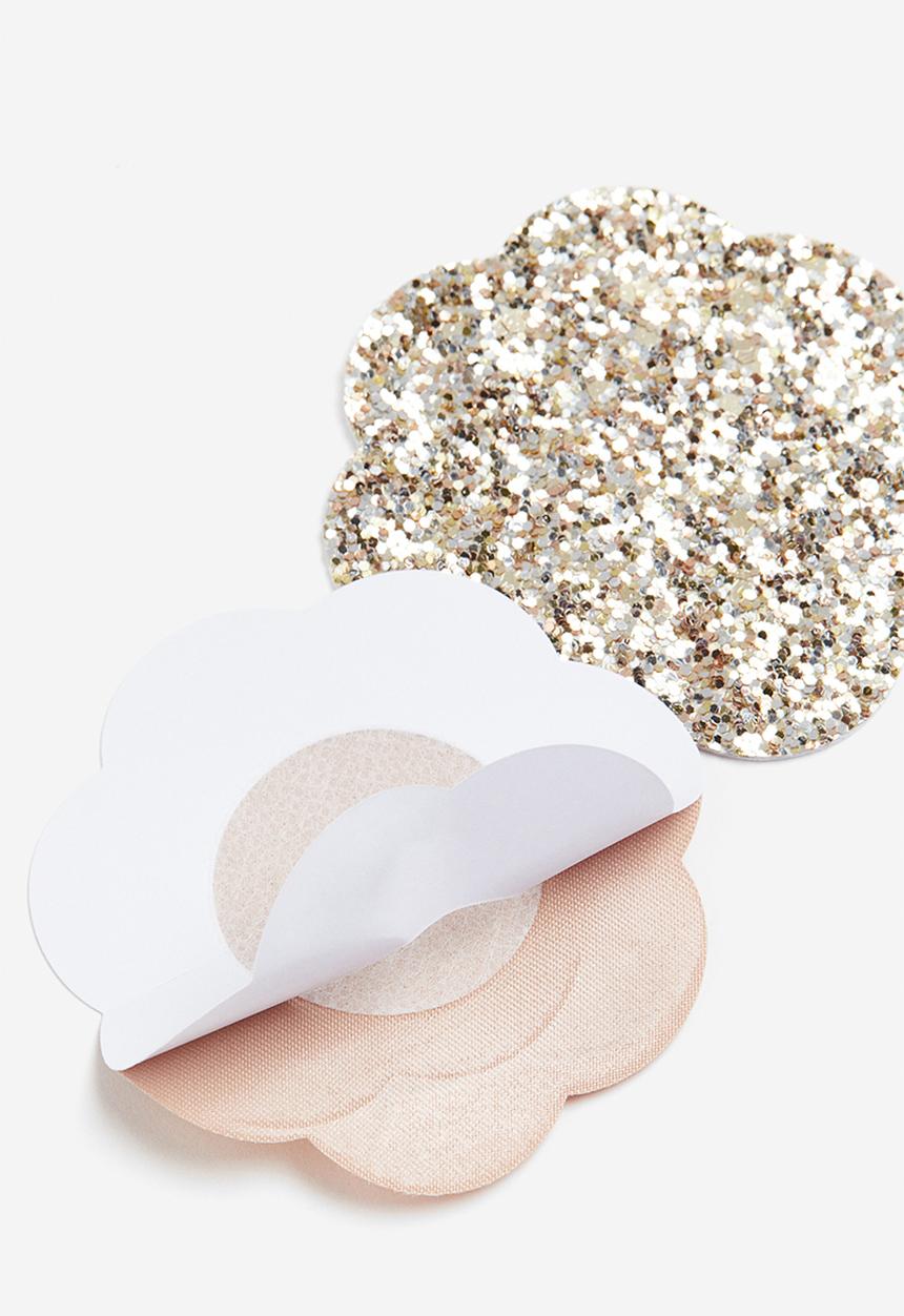 H&M - 5 Pairs nipple covers - beige & glittery