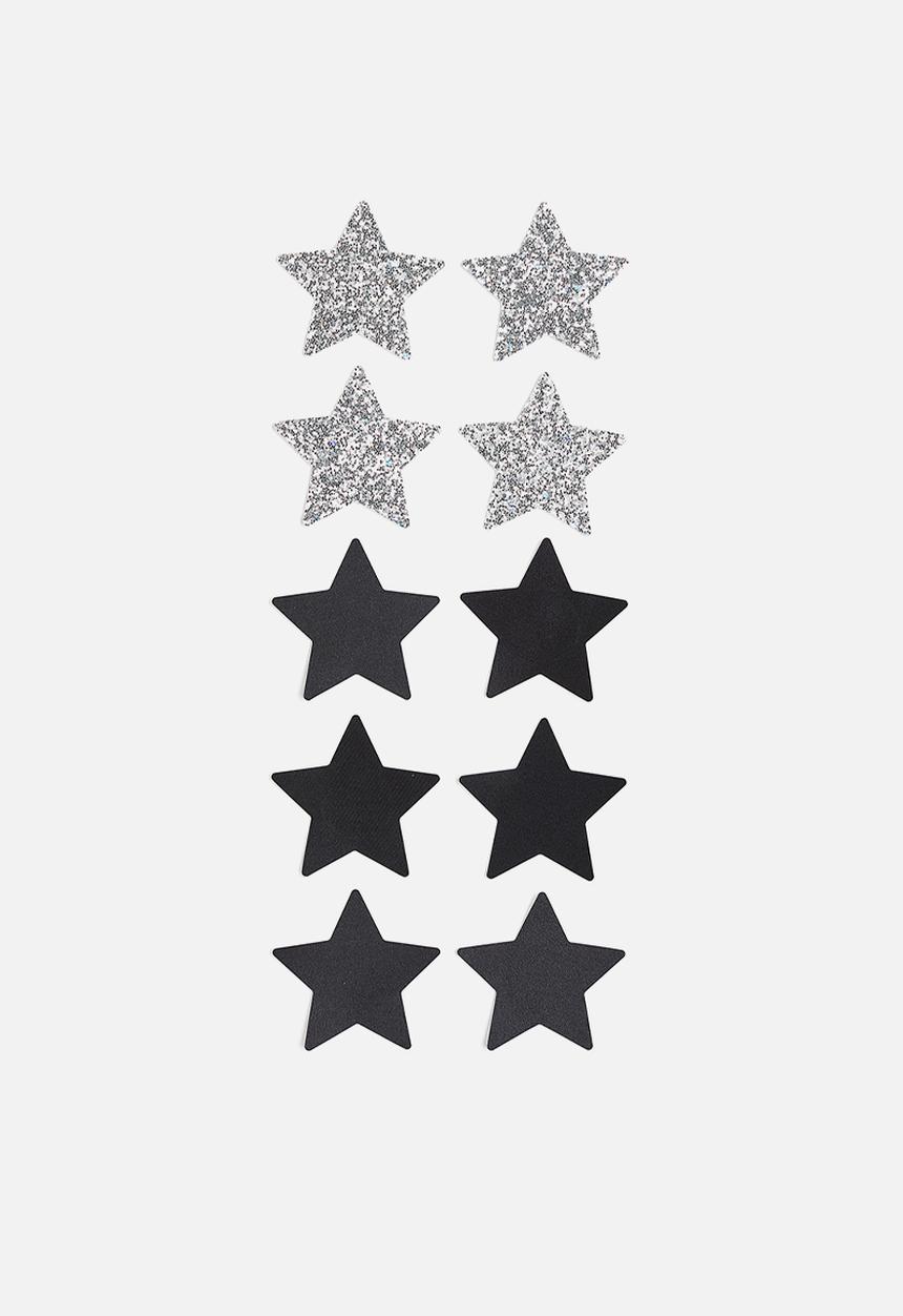 H&M - 5 Pairs nipple covers - dark grey & glittery