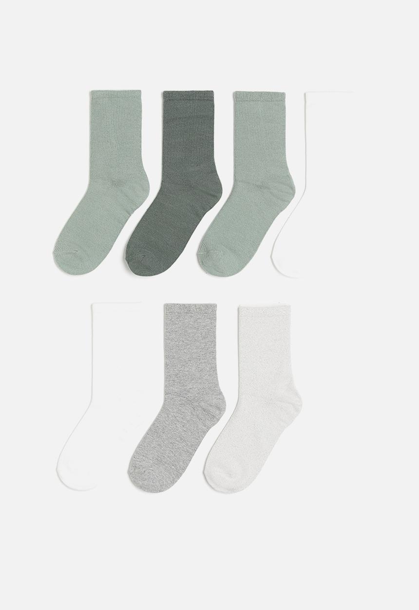 H&M - 7-Pack socks - green & white