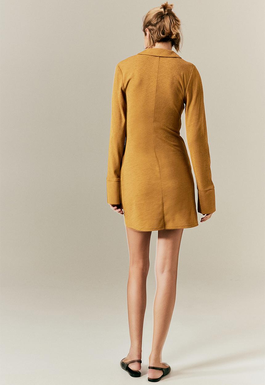 H&M - Collared dress - mustard yellow