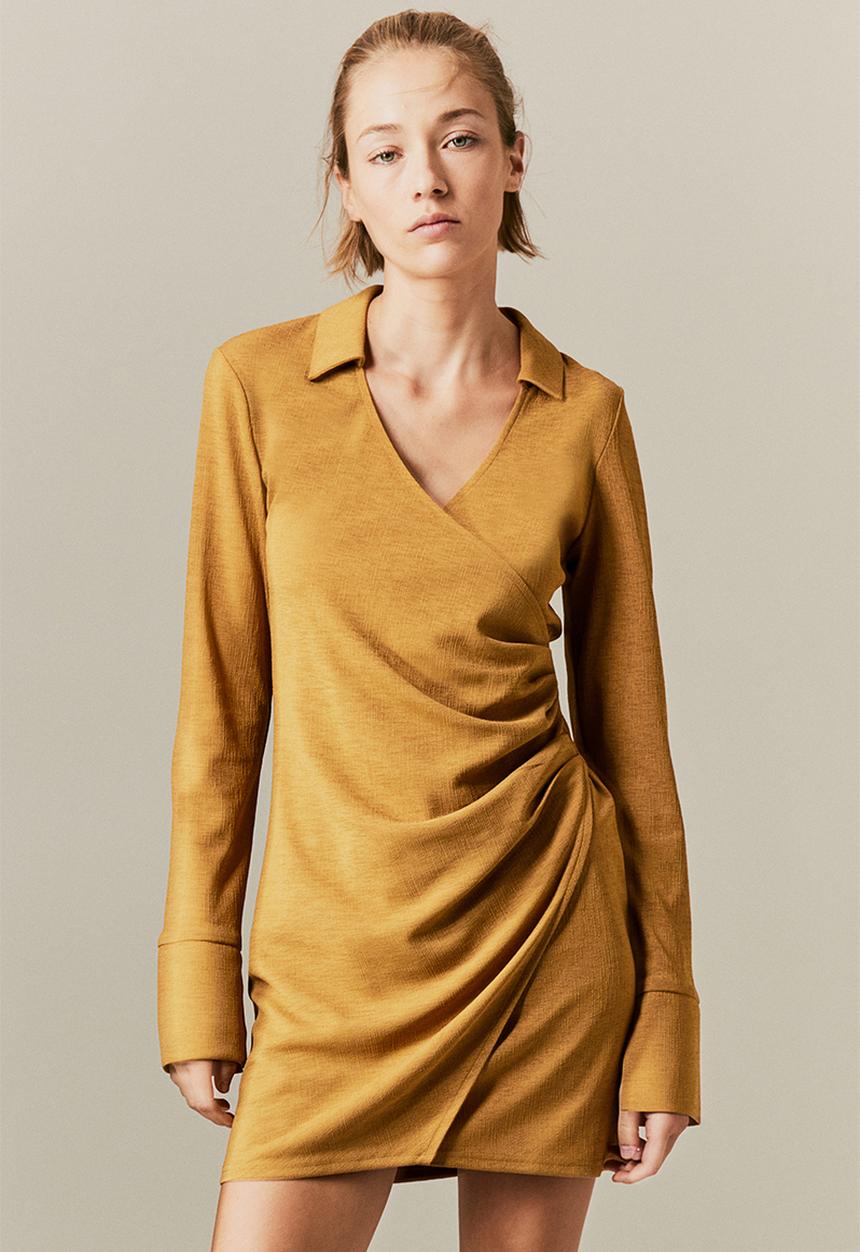 H&M - Collared dress - mustard yellow