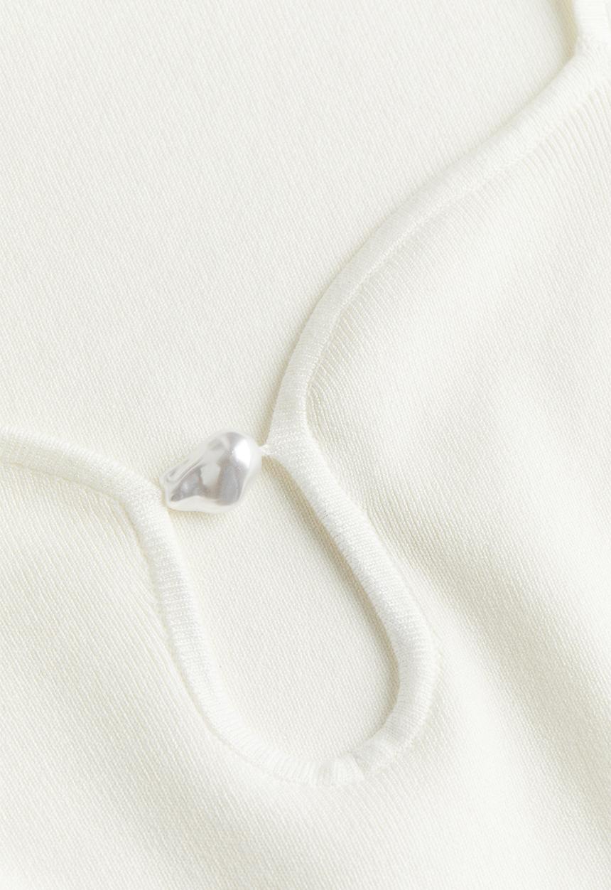 H&M - Bead-detail top - cream