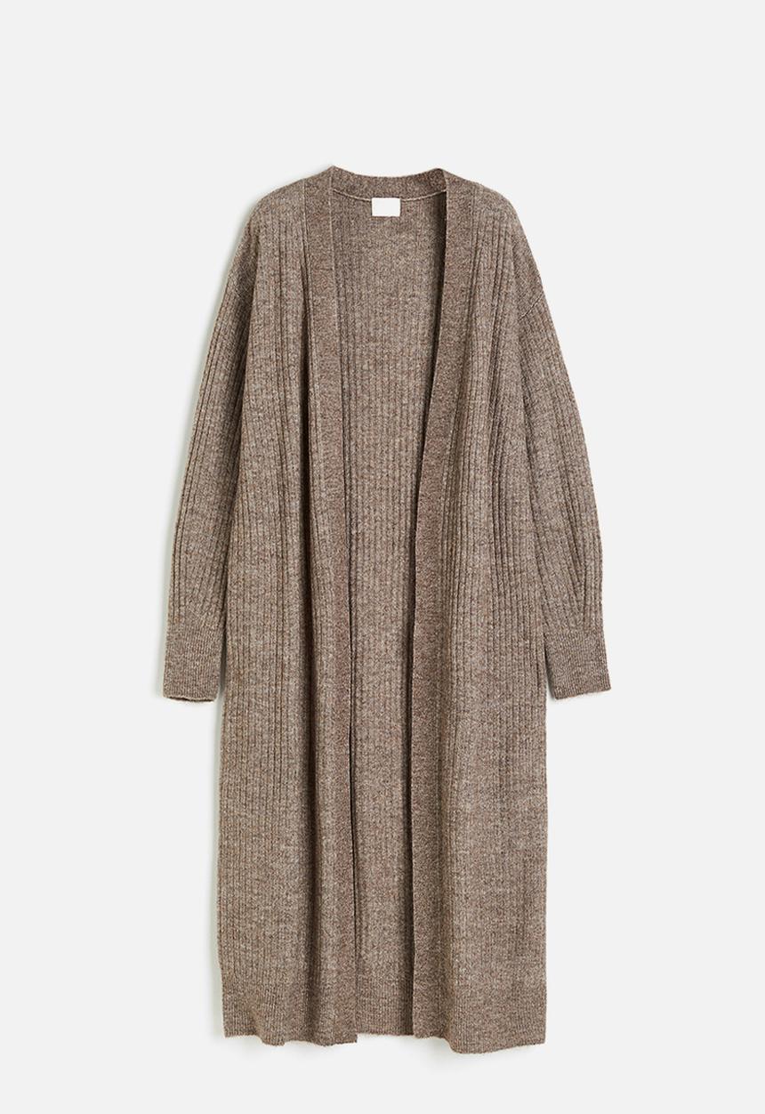 H&M - Long cardigan - dark beige marl