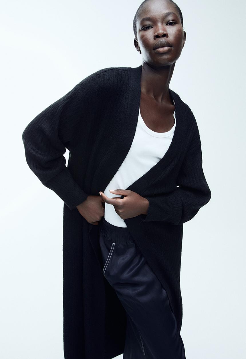 H&M - Long cardigan - black