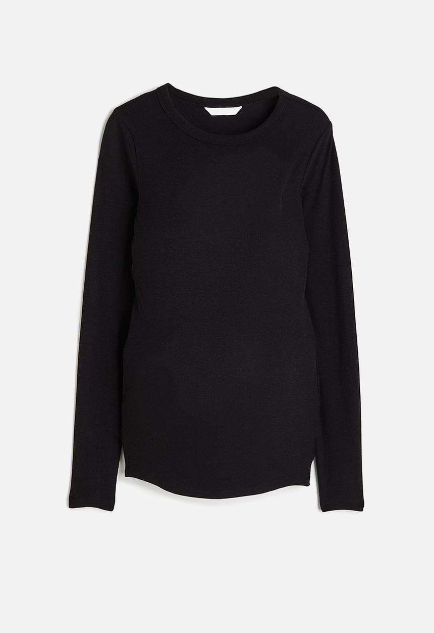 H&M - Mama ribbed jersey top - black