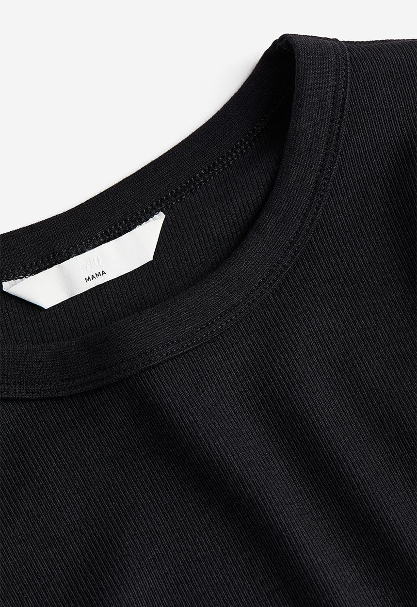 H&M - Mama ribbed jersey top - black