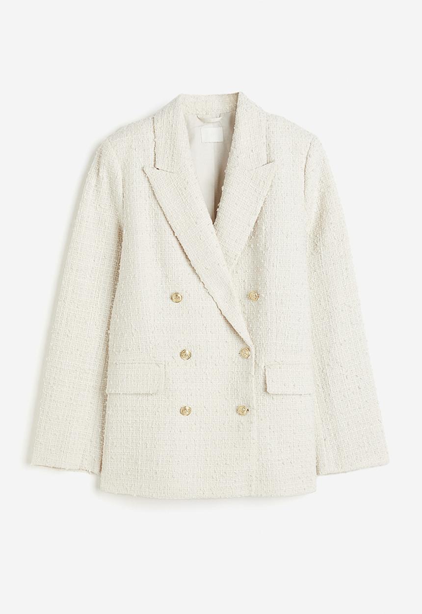 H&M - Oversized bouclé blazer - white