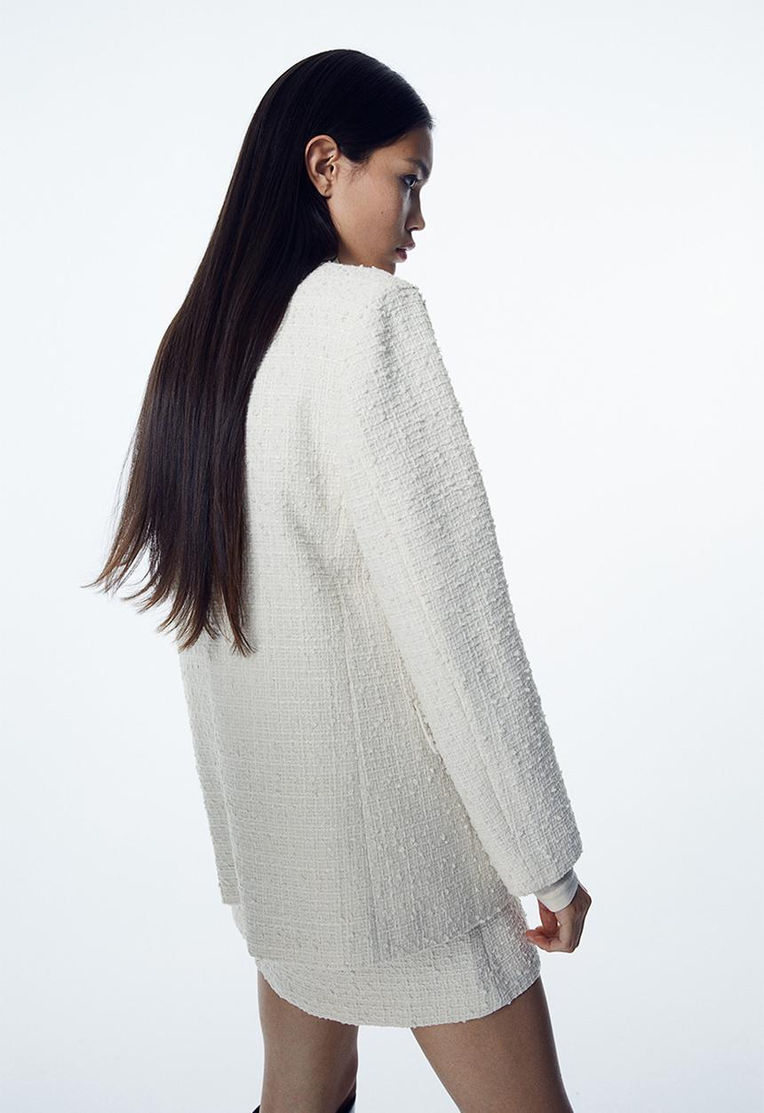 H&M - Oversized bouclé blazer - white