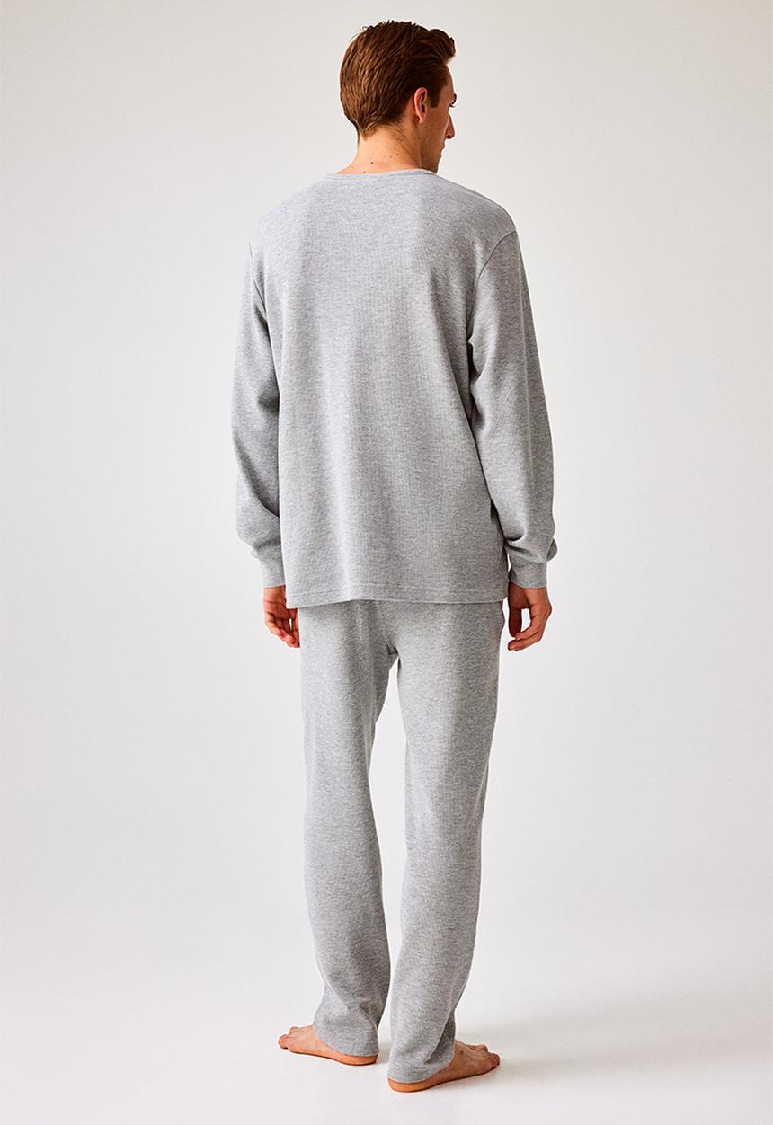 H&M - Regular fit waffled pyjamas - grey marl