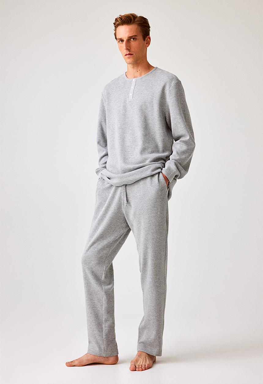 H&M - Regular fit waffled pyjamas - grey marl