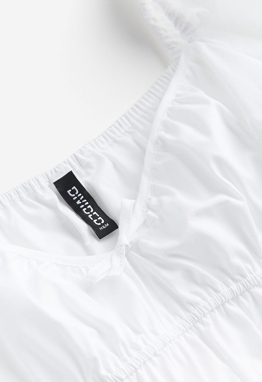 H&M - Gathered cotton blouse - white