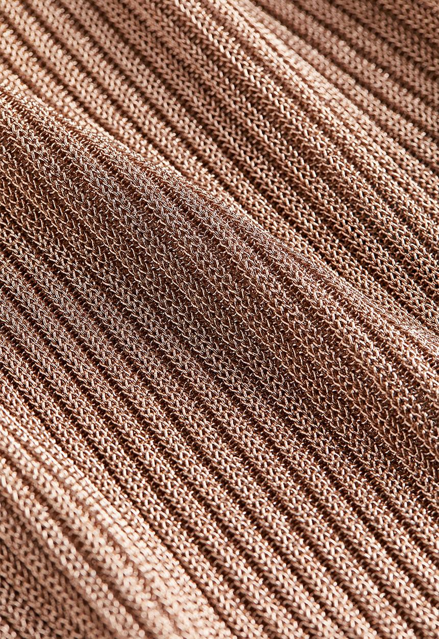 H&M - Metallic rib-knit top - bronze