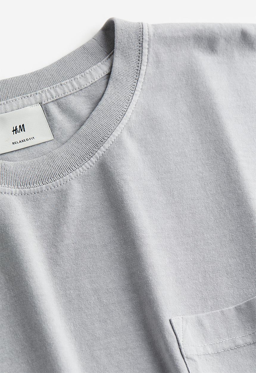 H&M - Loose fit washed-look t-shirt - light grey