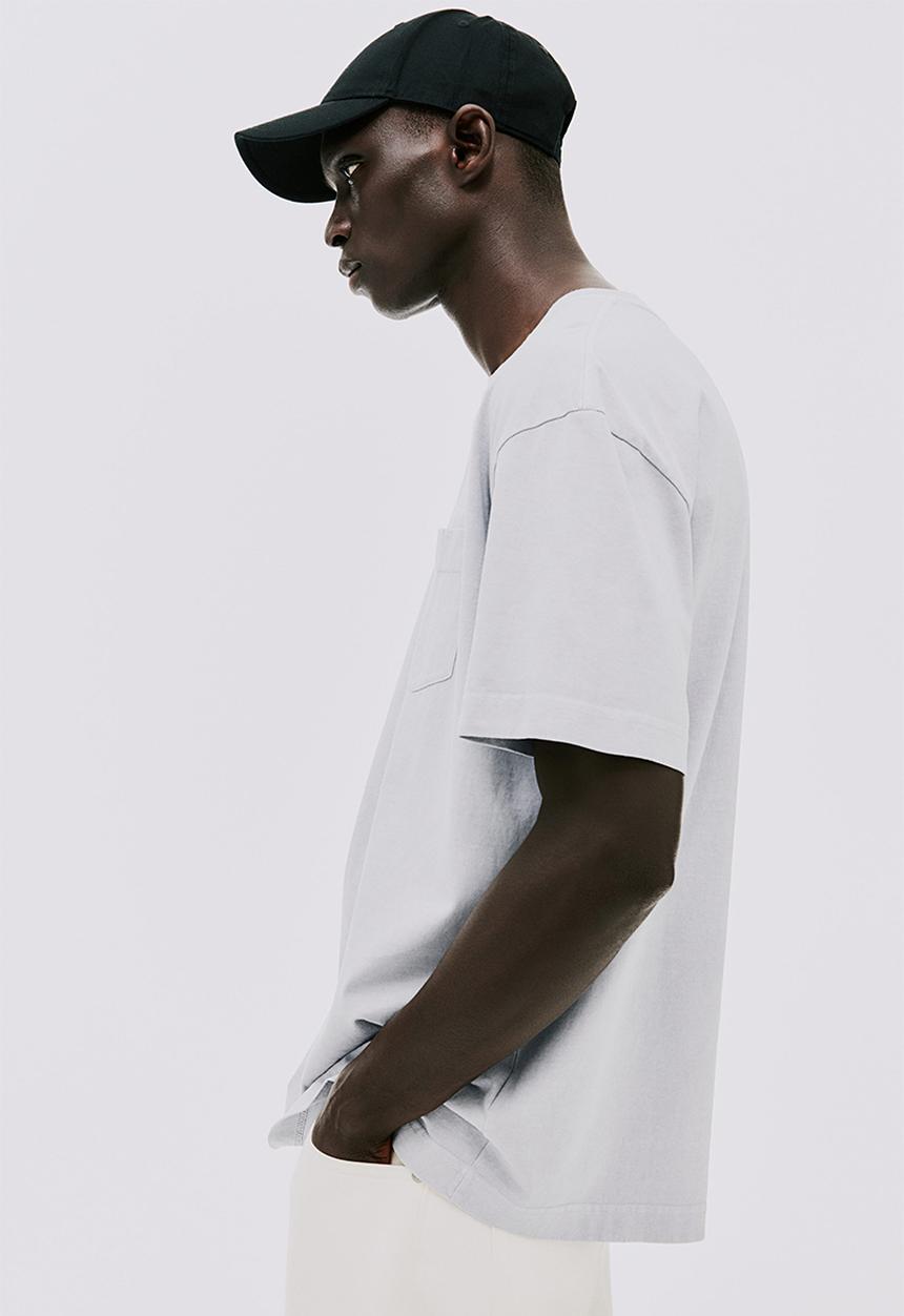 H&M - Loose fit washed-look t-shirt - light grey