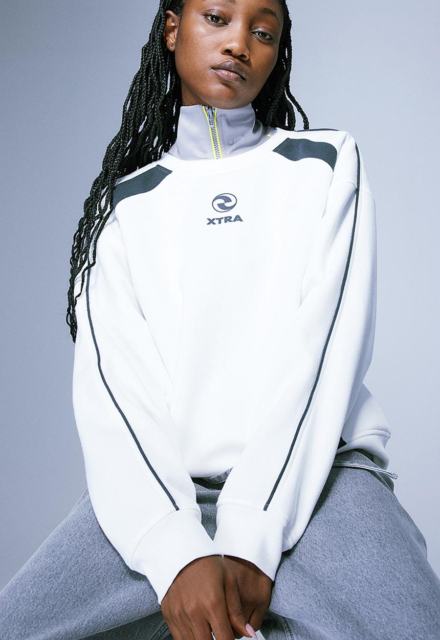 H&M - Motif-detail sweatshirt - white & xtra