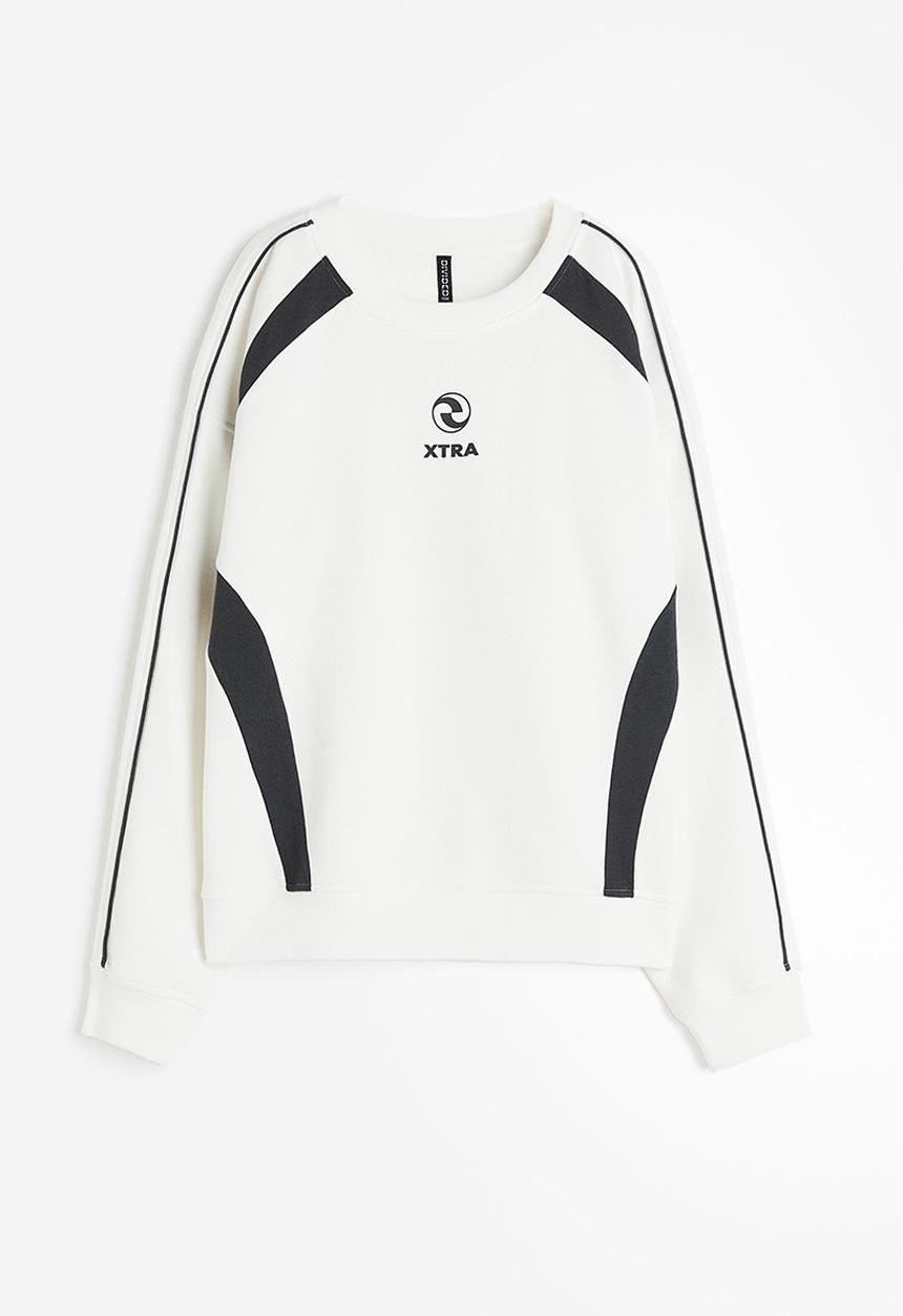 H&M - Motif-detail sweatshirt - white & xtra
