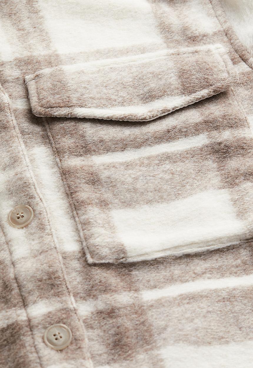 H&M - Oversized shacket - dark beige & checked