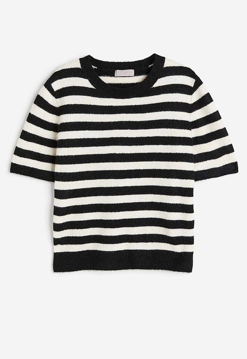 H&M - Fine-knit jumper - black & striped