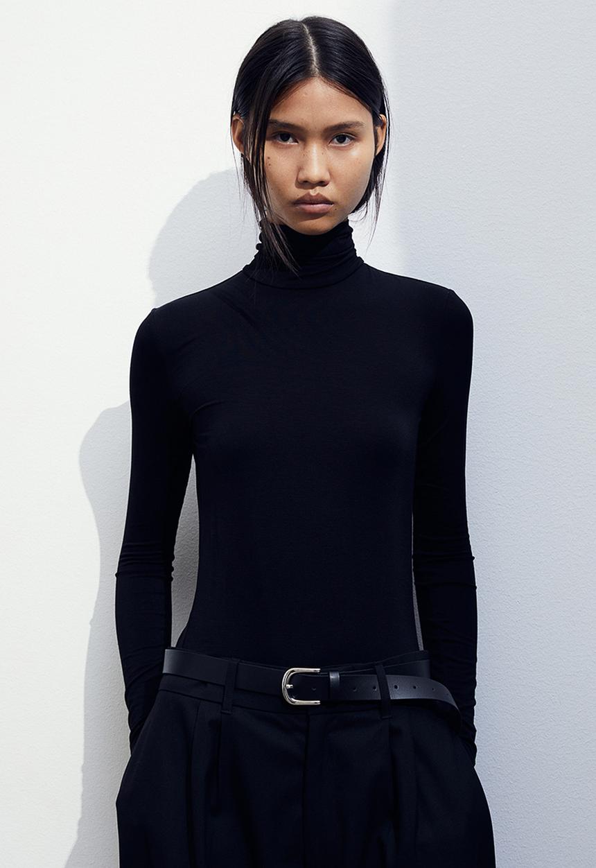 H&M - Polo-neck top - black