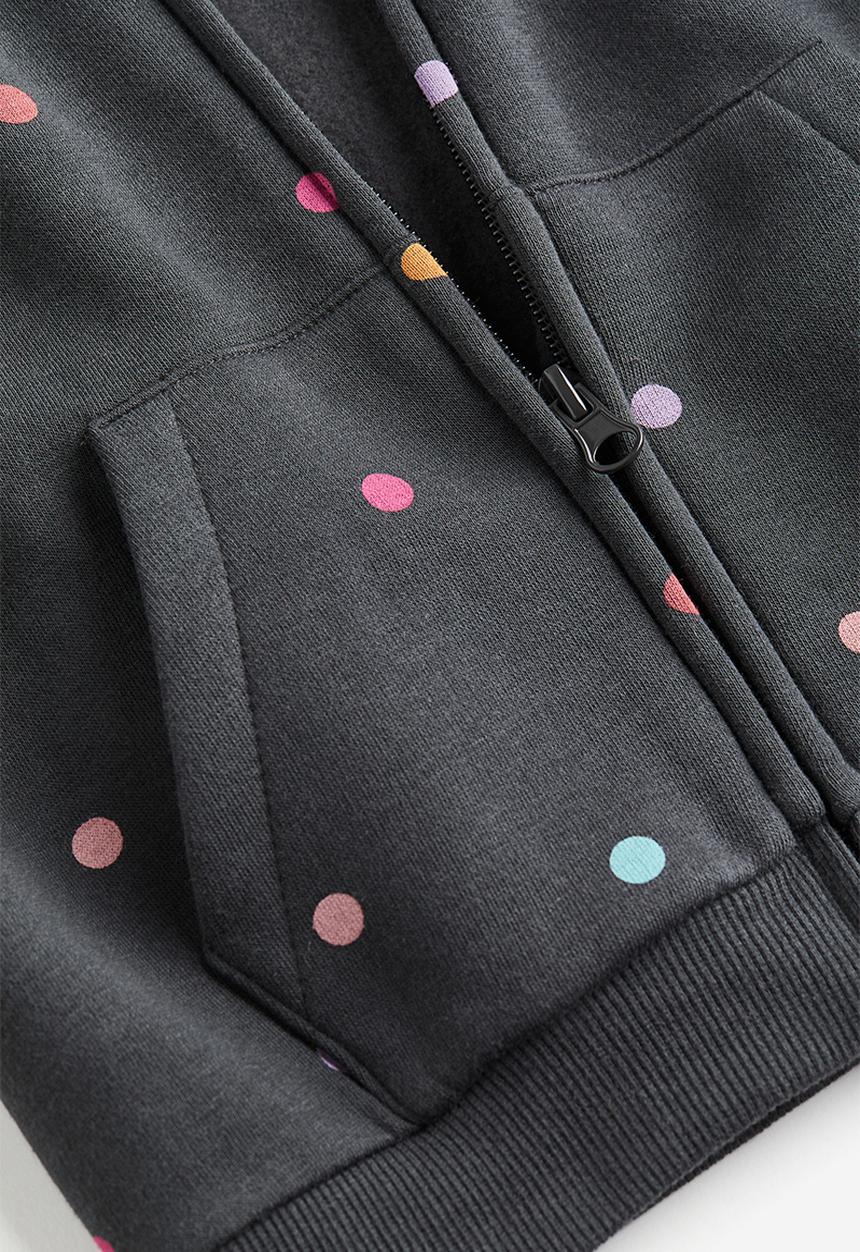 H&M - Zip-through hoodie - dark grey spotted 