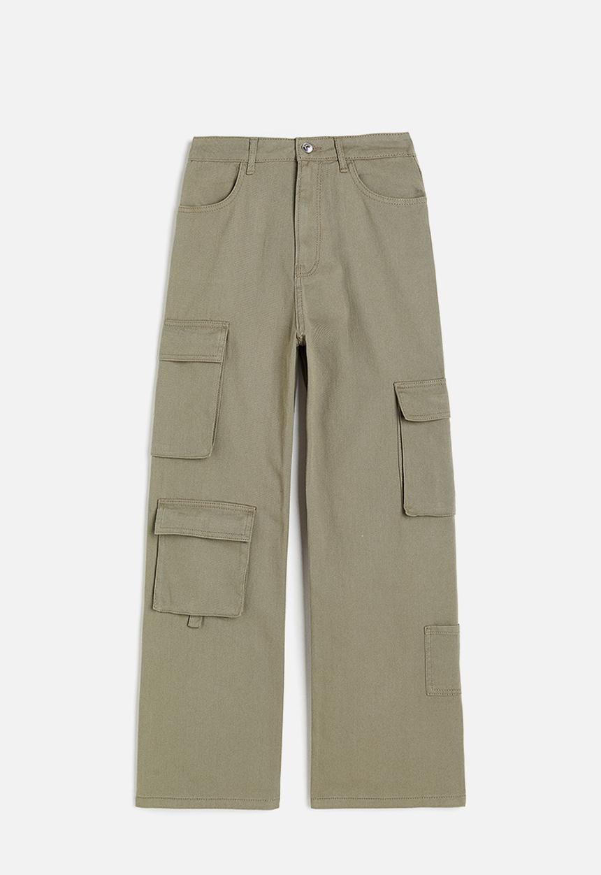 H&M - Twill cargo trousers - khaki green
