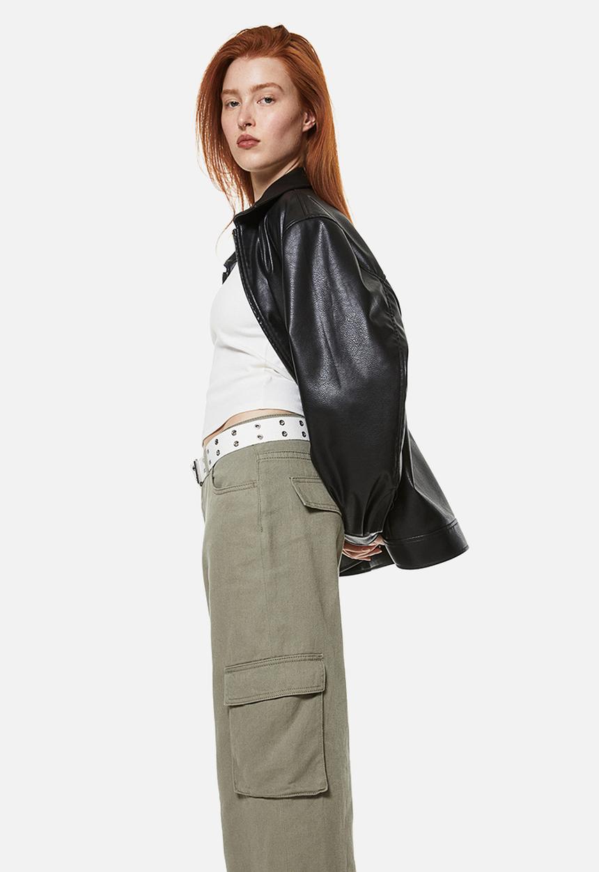 H&M - Twill cargo trousers - khaki green