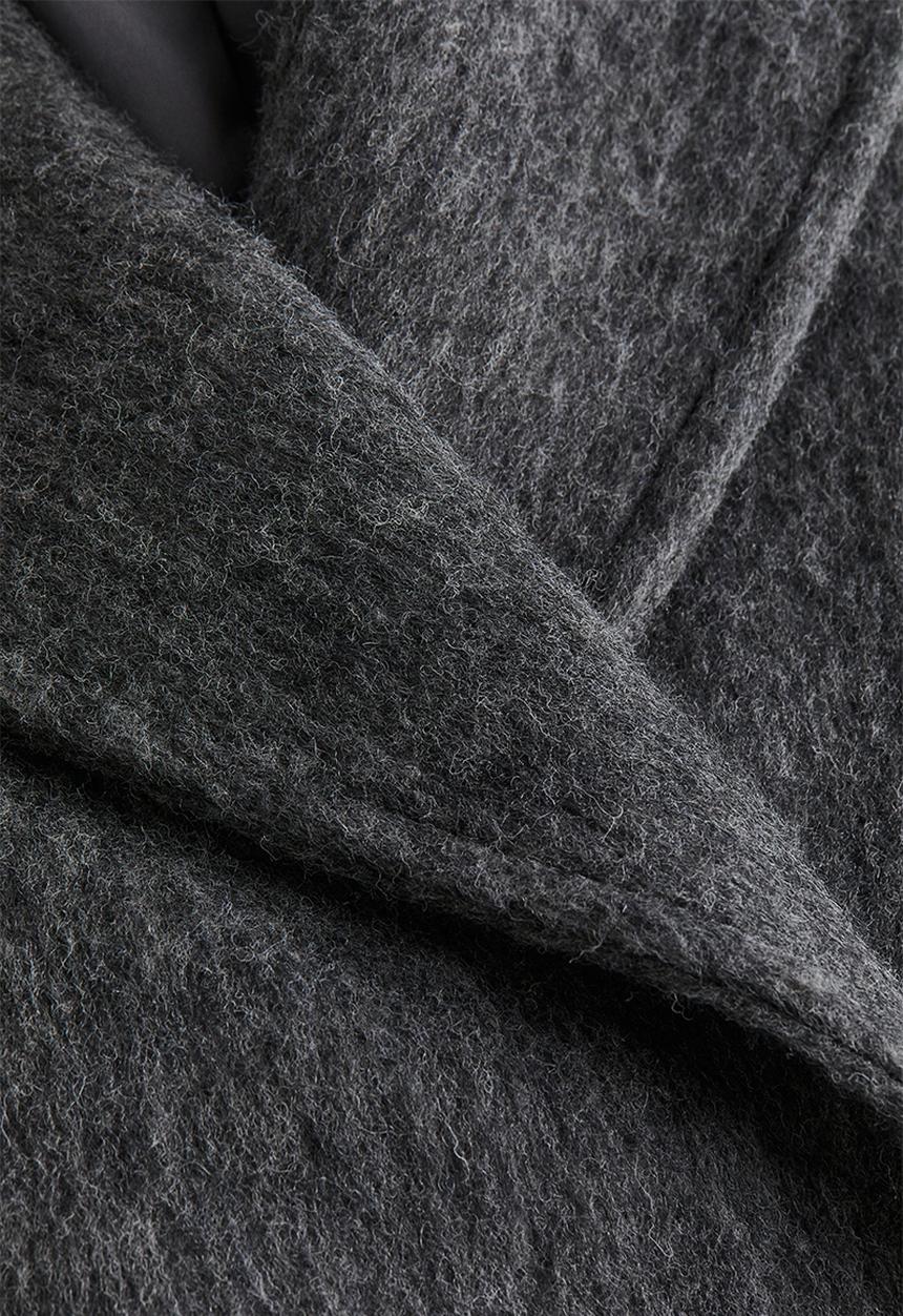 H&M - Wool-blend double-breasted jacket - dark grey