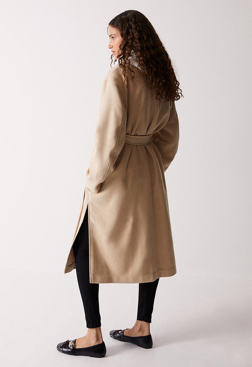 H&M - Tie-belt coat - light beige