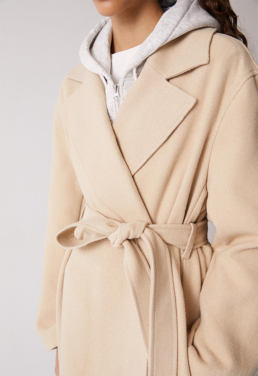H&M - Tie-belt coat - light beige