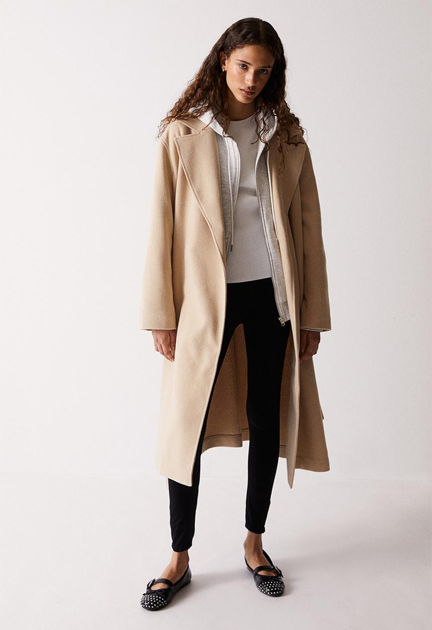 H&M - Tie-belt coat - light beige