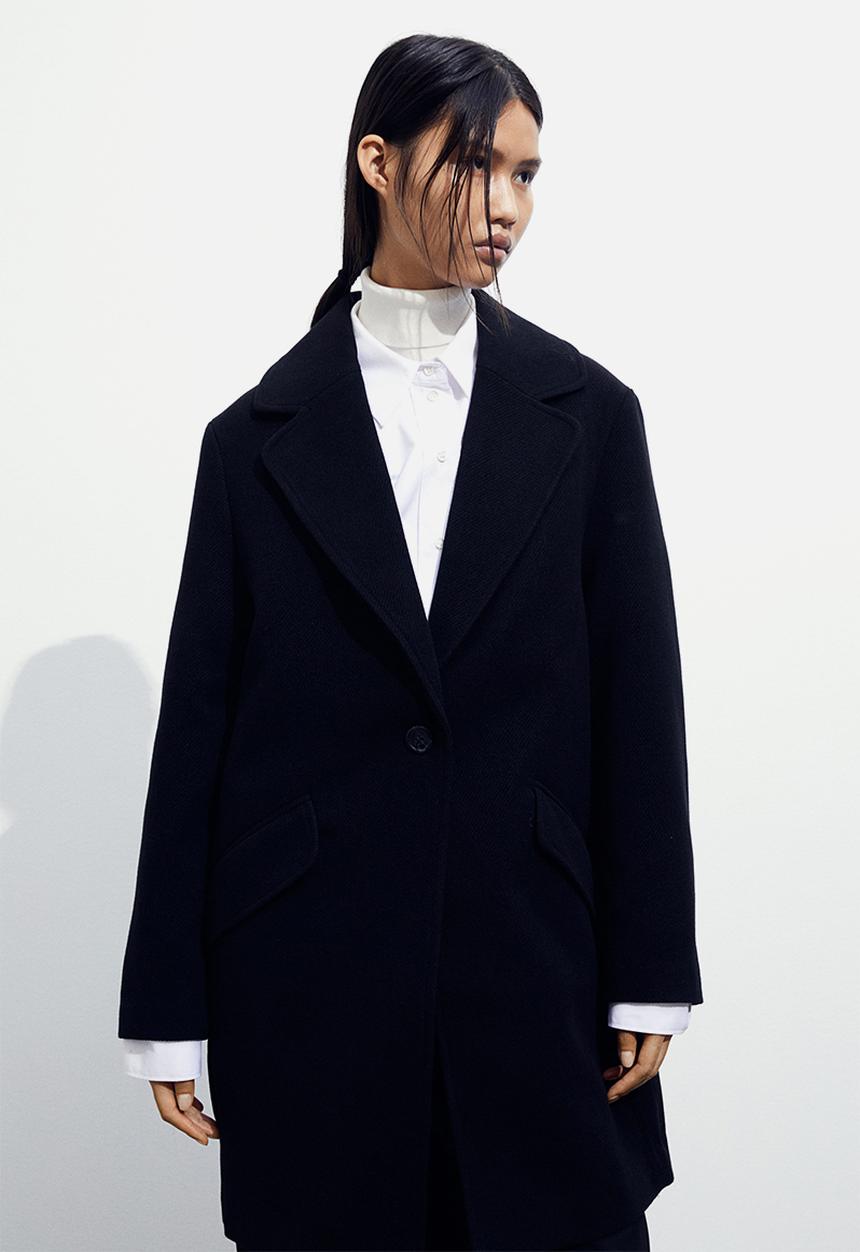 H&M - Twill coat - black