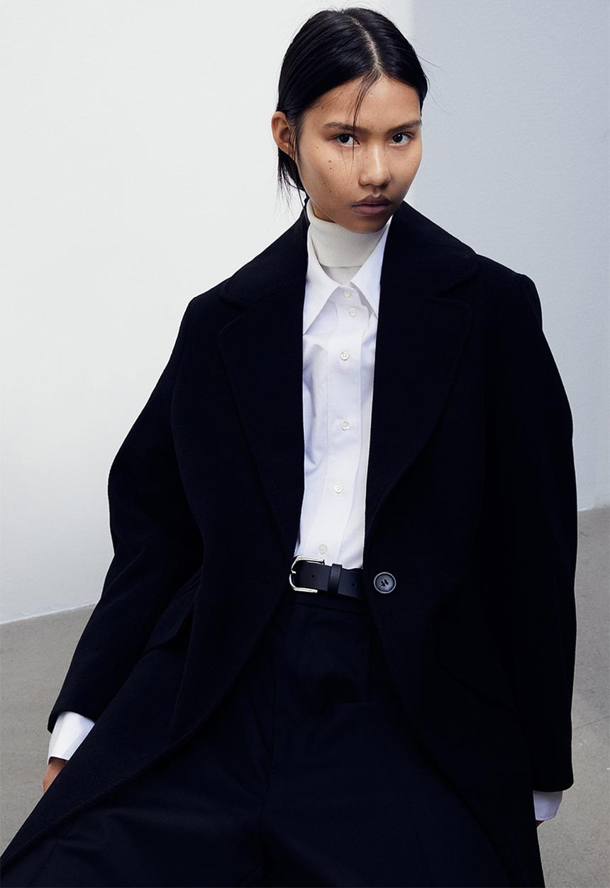 H&M - Twill coat - black