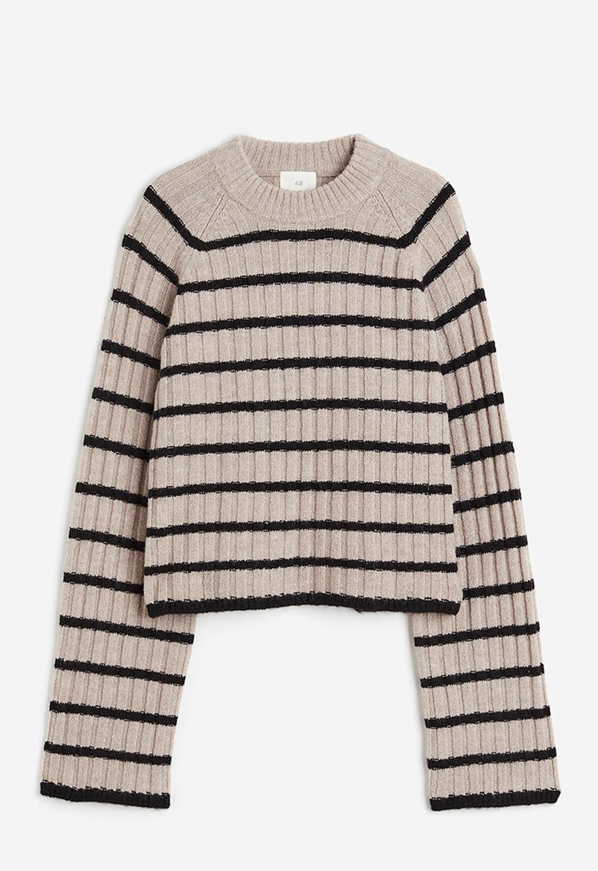 H&M - Rib-knit jumper - mole & striped