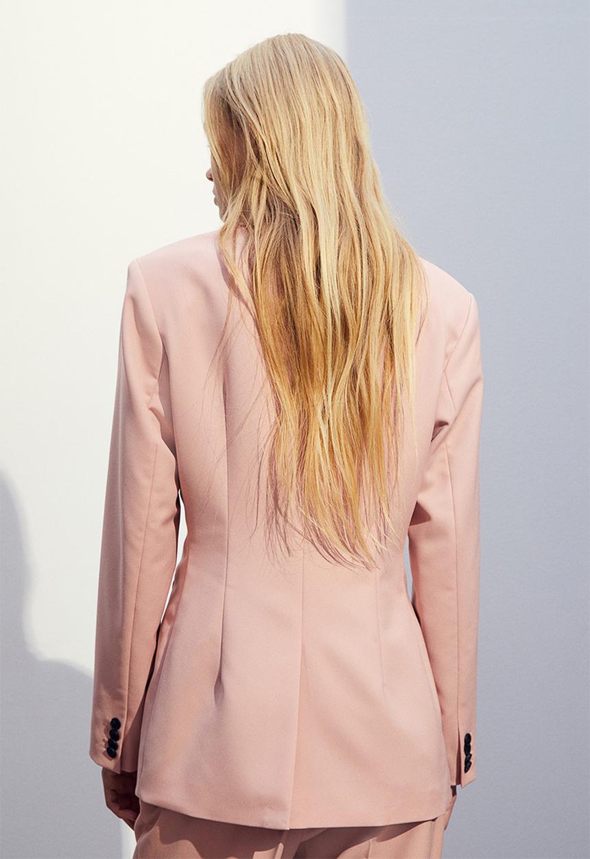 H&M - Double-breasted blazer - light pink