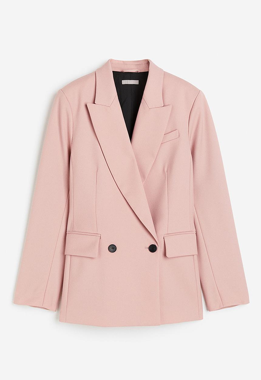 H&M - Double-breasted blazer - light pink