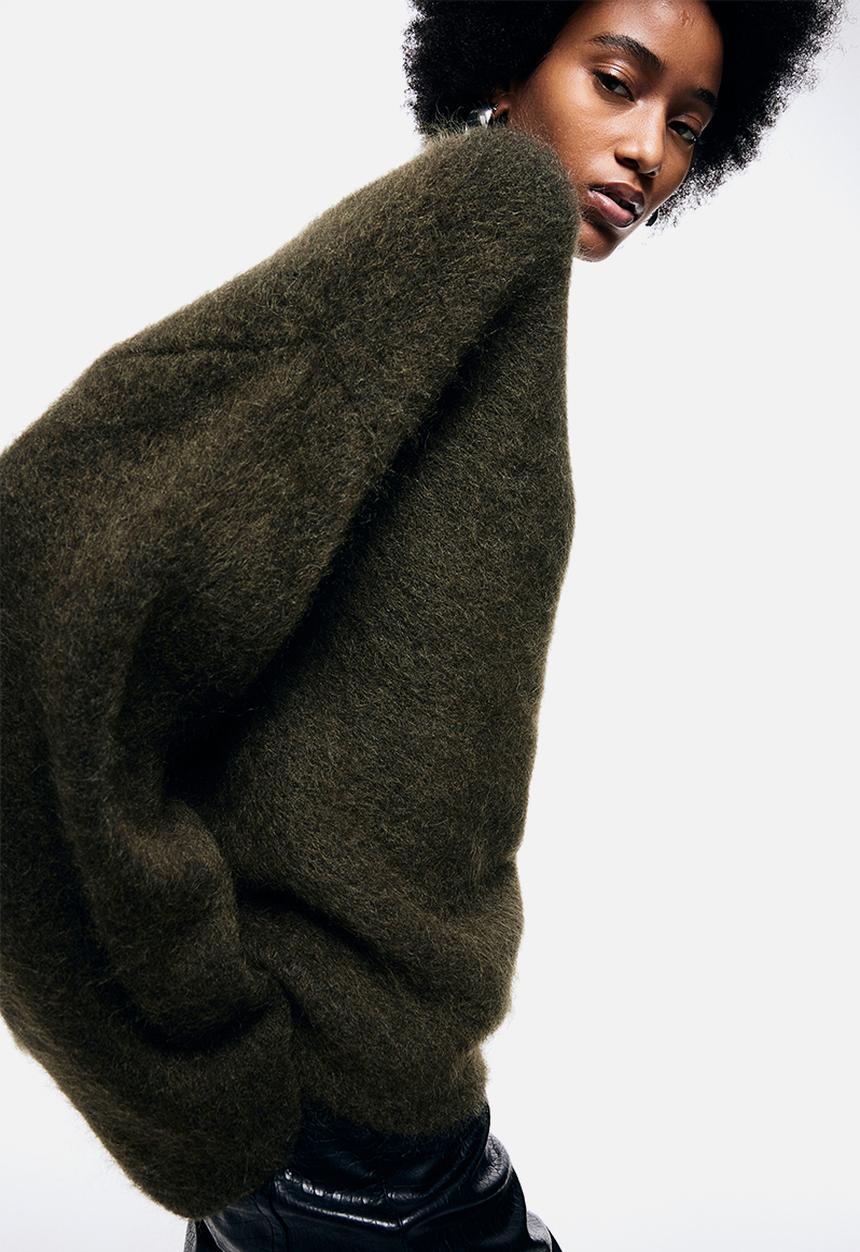 H&M - Oversized mohair-blend jumper - forest green