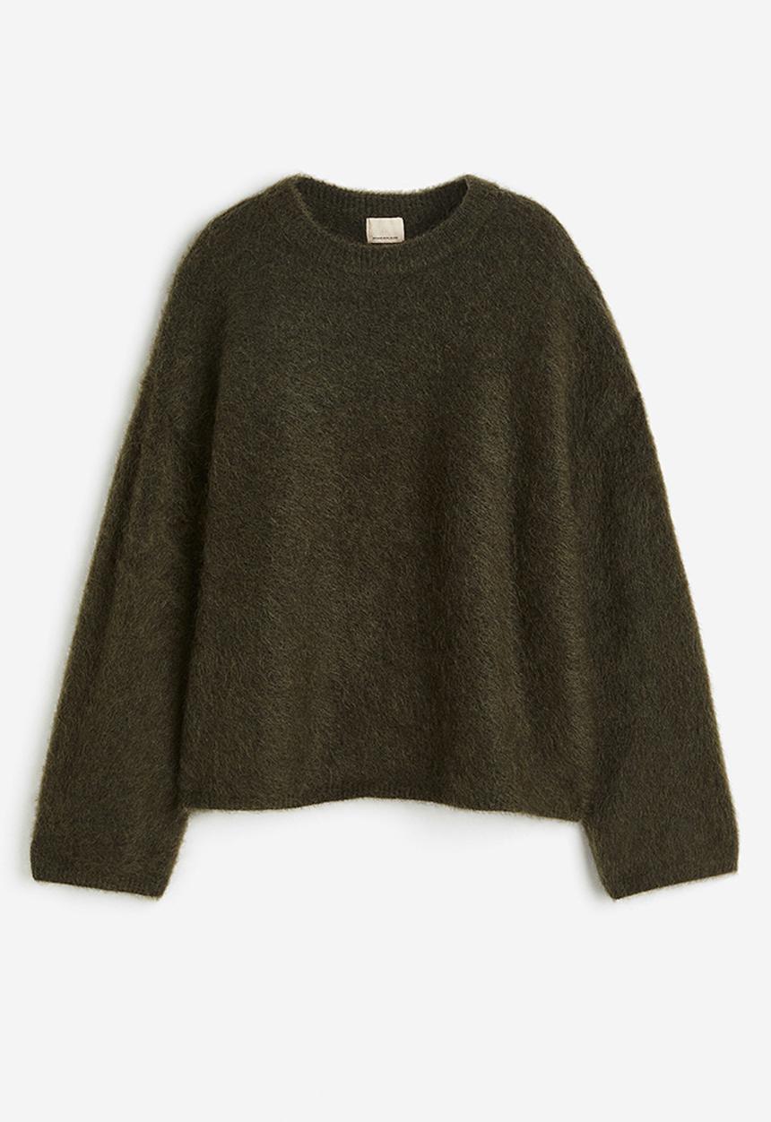 H&M - Oversized mohair-blend jumper - forest green