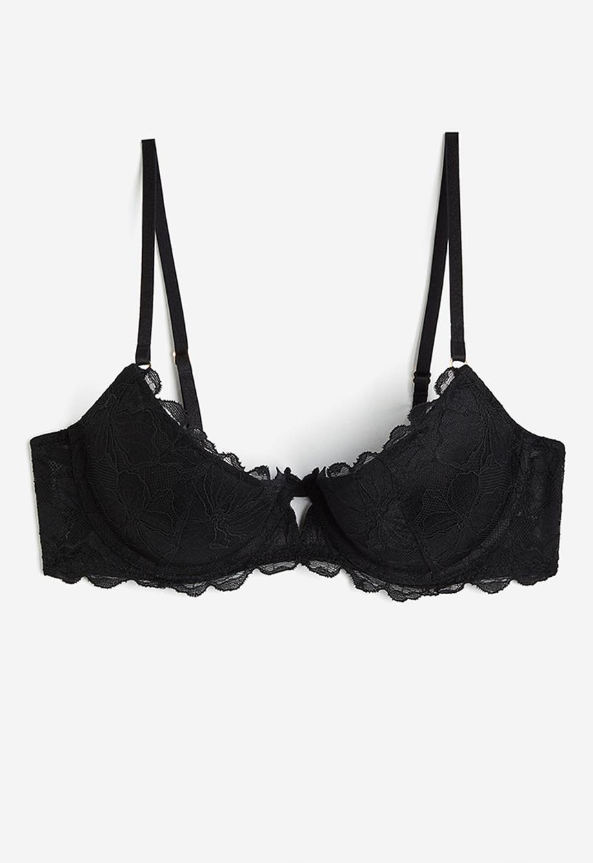H&M - Lace push-up bra - black