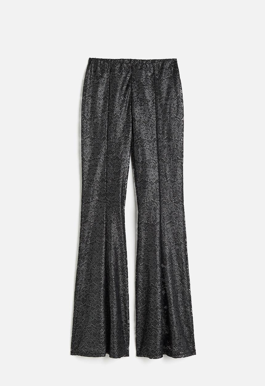 H&M - Lace flared trousers - black
