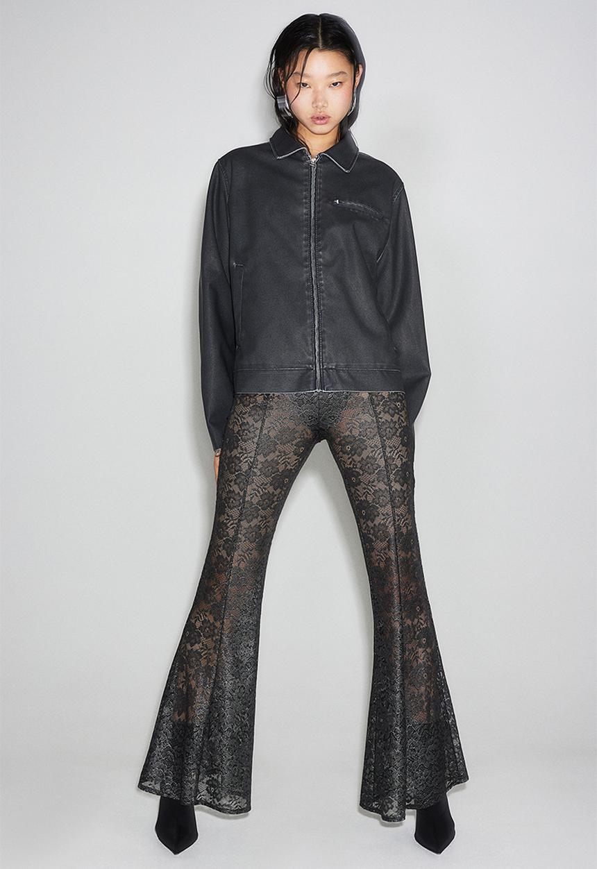 H&M - Lace flared trousers - black